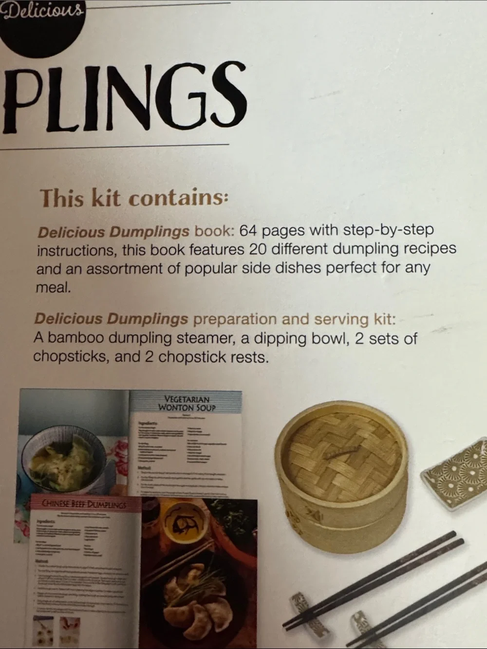 Delicious Dumplings Steamer & Serving Kit - Natural Bamboo
